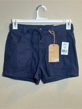 NWT Project Indigo Womens Mid Rise Navy Drawstring Shorts Sz XS